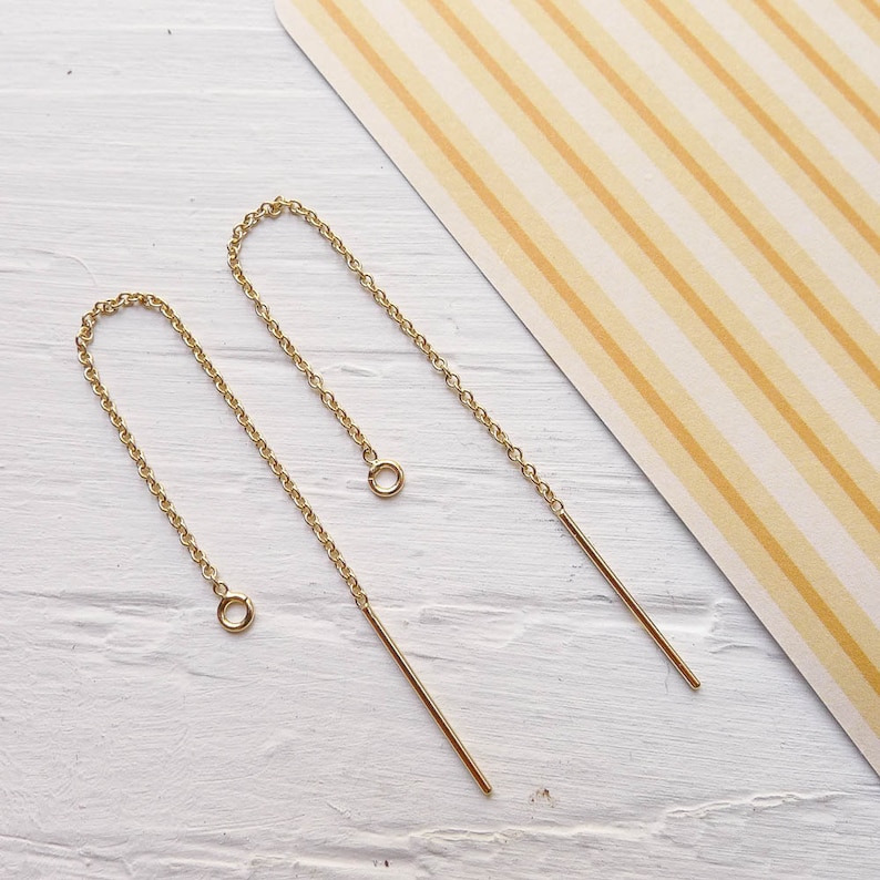 Gold Fill Thread Earrings Threader Earwires in Goldfilled Etsy