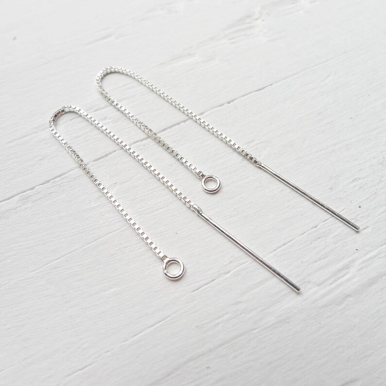 Sterling Silver Thread Earrings Threader Earwires Earring Etsy