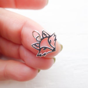 Fox Charm Sterling Silver Woodland Animal Pendant Outline Cute (CNL407)