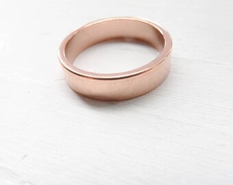 Copper Ring Blank Size 8 for Stamping Names Words Quotes 4.9mm Flat Band (RHCU398)