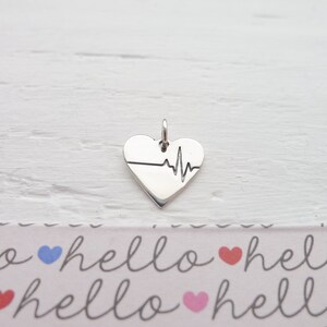 Heartbeat Charm Sterling Silver Heart Beat Pendant (CNA6051)
