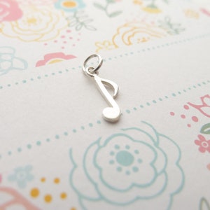 Musical Note Charm Music Pendant Sterling Silver Musician Jewelry (CNA1067 )