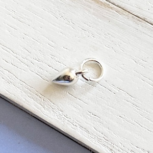 Tiny Spike Charm Pointy Pear Drop Sterling Silver (CR696337)