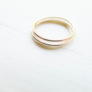 Size 9 Thin Gold Ring 1mm Wire Ring Size Nine for Stacking or Hammering Wispy Dainty Goldfilled Stackers (RR6785309 )