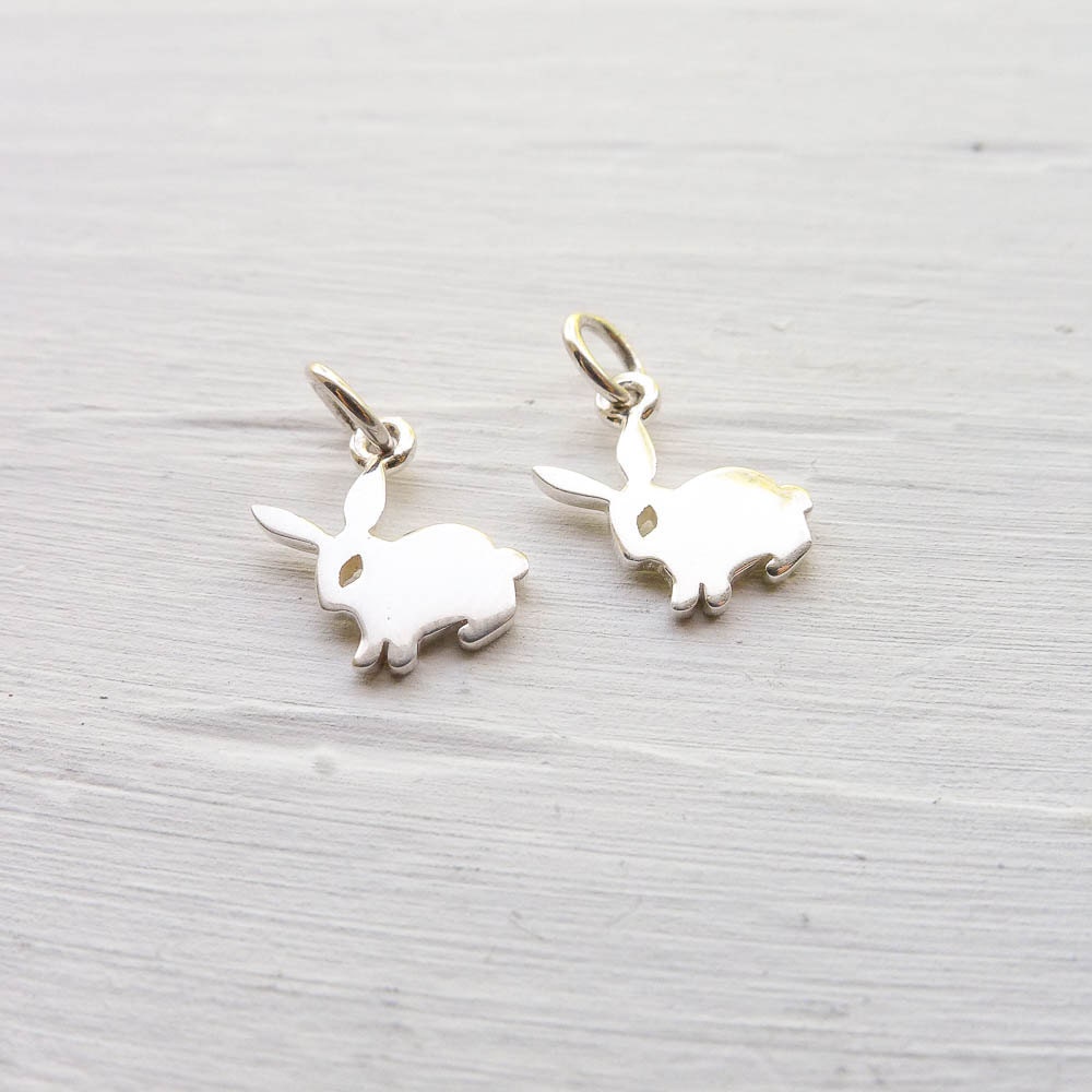 Tiny Sterling Silver Bunny Charm Little Rabbit Charms