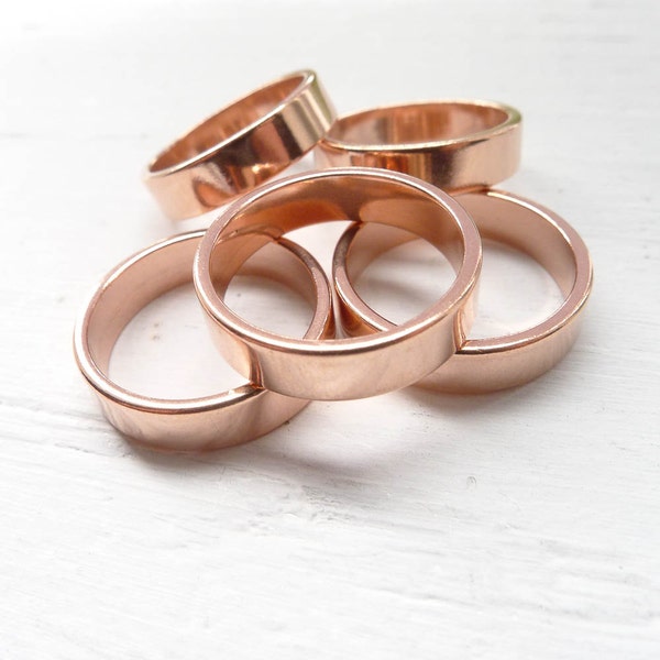 Copper Ring Stamping Blanks for Handstamping Size 6 4.9mm Flat Band (RHCU396)