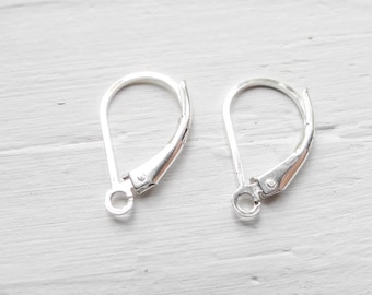 Sterling Silver Leverback Earrings | Etsy