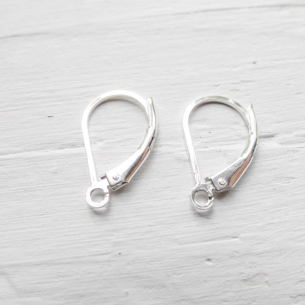 Sterling Silver Leverback Earwires Lever Back Earring Hooks (CF278ES)