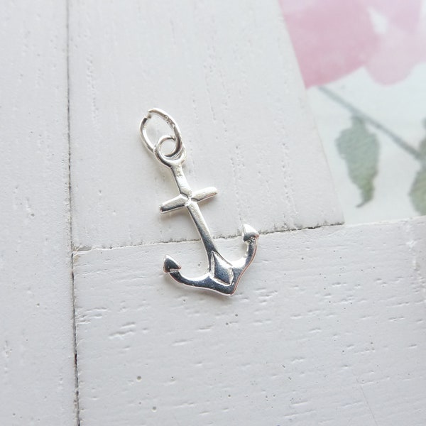 Anchor Charm Sterling Silver Yacht Club Boat Pendant Ocean Gift (CCCH1448)