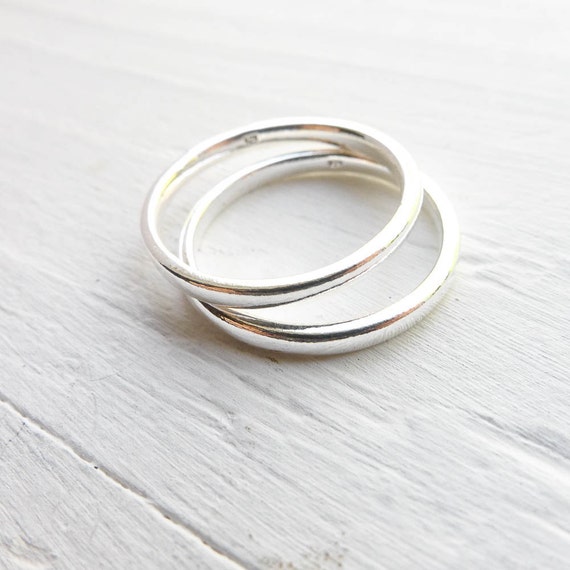 Sterling Silver Band Size 8 Ring 2mm Wide Plain Finger Rings