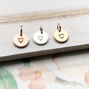 Heart Outline Charms Medallion Pendants Sterling Rose Gold Filled Valentines Day Love Charm