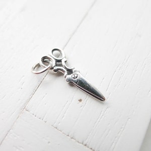 Scissors Charm Sterling Silver Hairdresser Gift Hair Stylist Small Cute Pendant for Necklace or Bracelet (CNA856)