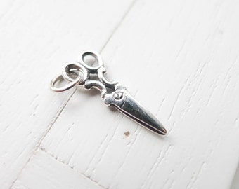 Scissors Charm Sterling Silver Hairdresser Gift Hair Stylist Small Cute Pendant for Necklace or Bracelet (CNA856)