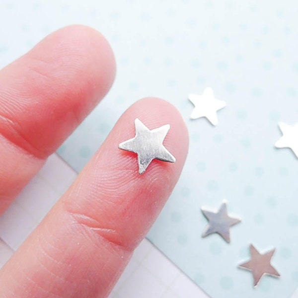 Tiny Silver Star Blanks Really Small Sterling Rivet Accents for Soldering Locket Charms (SHSL154)