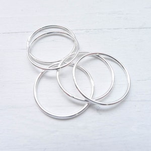 Skinny Wire Rings Sterling Silver Size 6 Stacking Texturing Metalsmithing Soldering Rings Blanks 1mm (RR6150926)