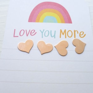 Rose Gold Heart Stamping Blank Heart Blanks in Pink Goldfill Handstamping Jewelry DIY  (BHGFR258)