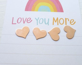 Rose Gold Heart Stamping Blank Heart Blanks in Pink Goldfill Handstamping Jewelry DIY  (BHGFR258)