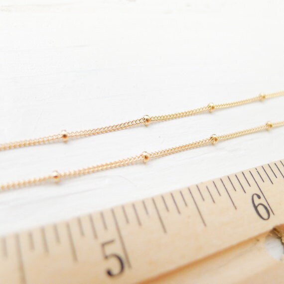 Gold Filled Beaded Chain 16