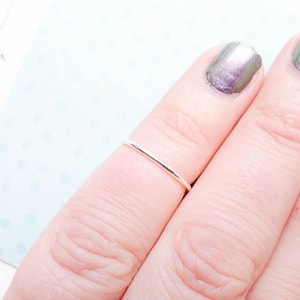 Wispy Knuckle Ring Midi Sterling Silver Rings Thin Stacking Wire Skinny Size 3 Midi Knuckle 1mm (RR6150923)