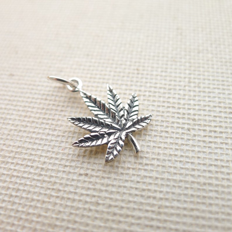 Canna Leaf .925 Sterling Silver Charm Boho Pendant