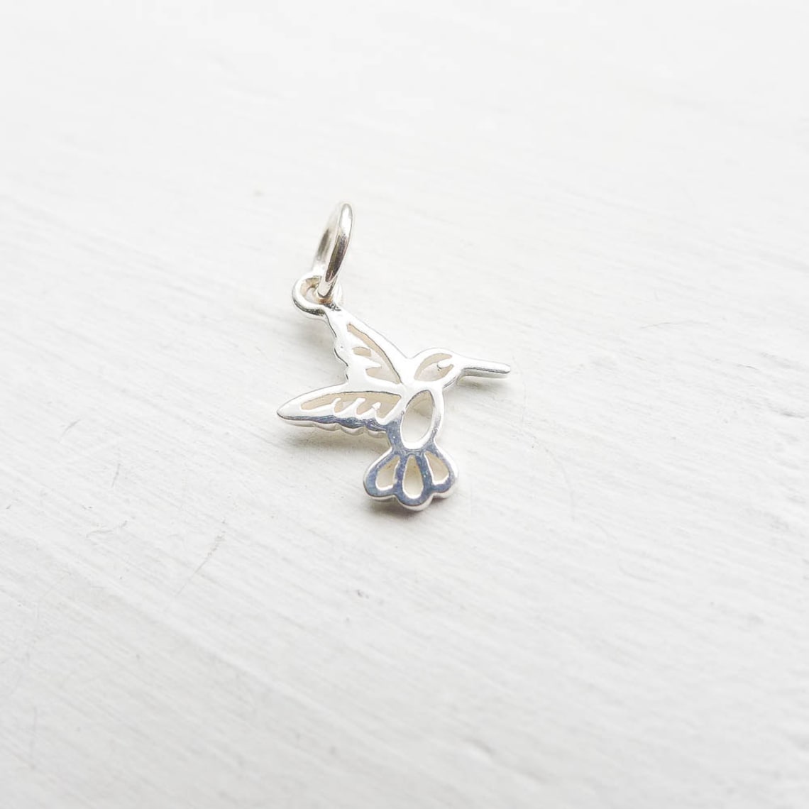 Hummingbird Charm Sterling Silver Humming Bird Pendant for - Etsy