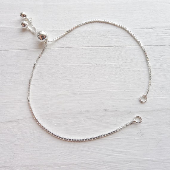 Sterling Silver Adjustable Slide 1mm Box Chains Sterling Silver Adjustable Slide 1mm Box Chains
