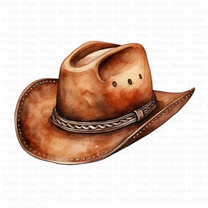 Chapeau de cowboy des cliparts | 5 fichiers JPG de haute qualité | Téléchargement numérique | Design occidental | Art du ranch | Créations numériques en papier | Décoration champêtre | Clipart