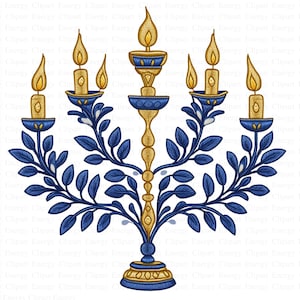 Clipart Menorah | 5 fichiers JPG de haute qualité | Téléchargement numérique | Art juif de la fête | Graphiques religieux | Décoration culturelle |  Impressions numériques