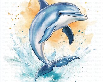 イルカのクリップアート | 5 つの高品質 JPG | デジタル ダウンロード