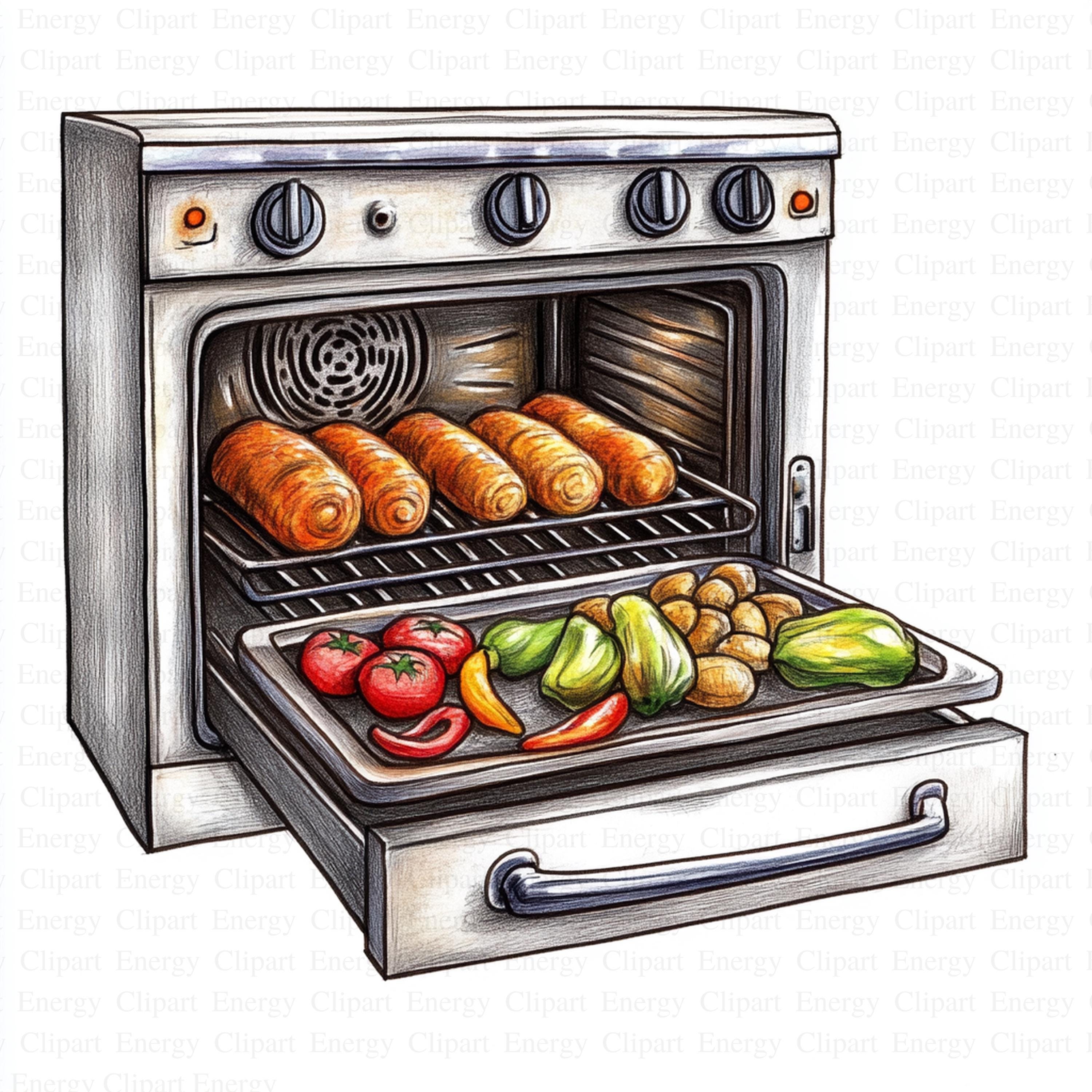 Oven Clipart | 5 High Quality Jpg's | Digital Download | Baking Art |  Kitchen Graphics | Culinary Illustrations | Food Designs | Clip Art - Etsy  New Zealand, image size:3000x3000