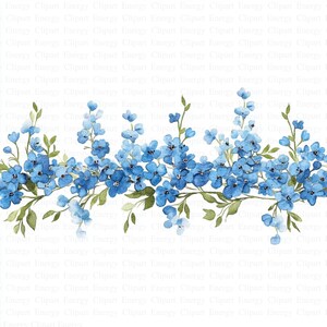 bordure florale | 5 fichiers JPG de haute qualité | Téléchargement numérique | uvres d'art | Frontière de ne pas m'oublier | Clipart numérique | Clipart aquarelle | Créations en papier