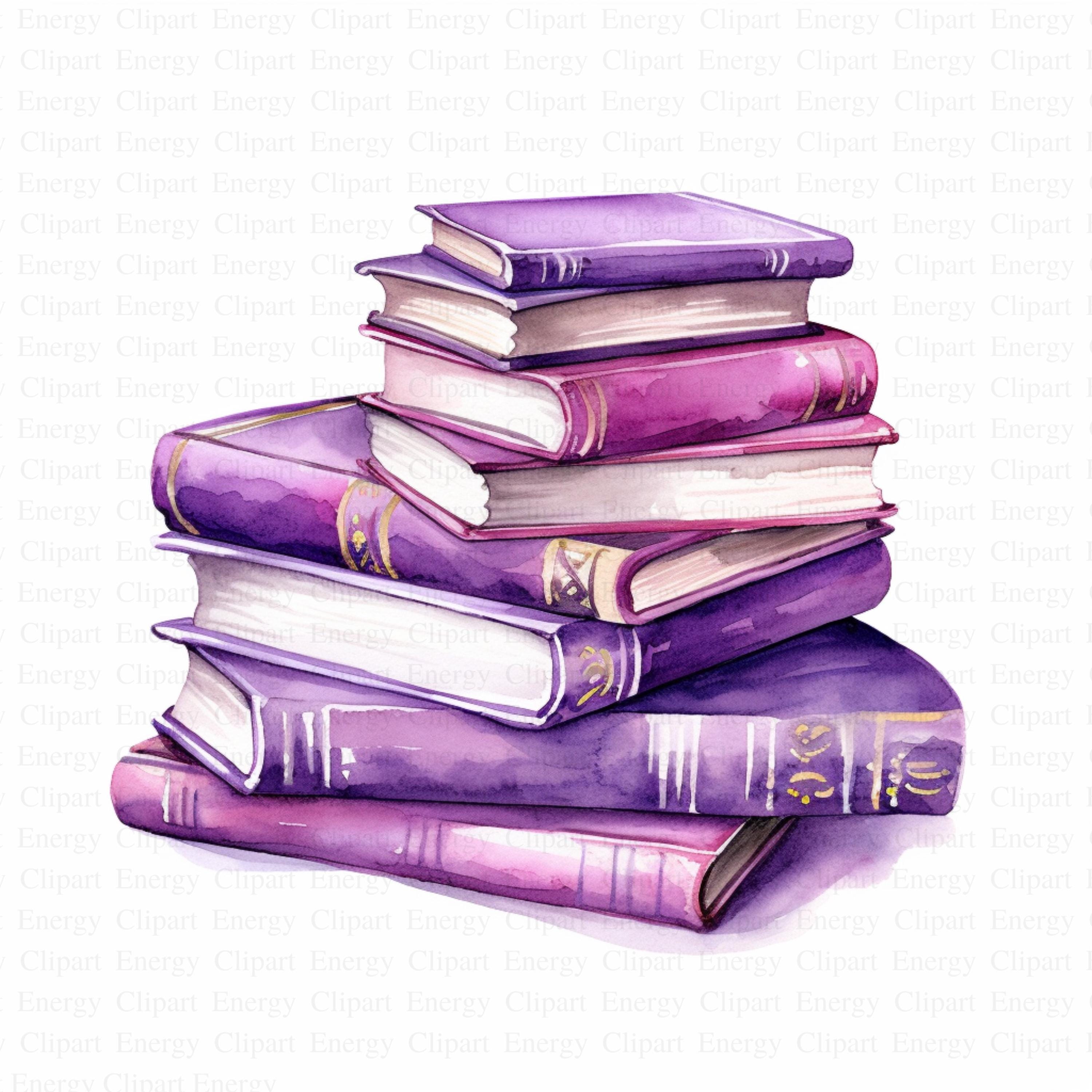 Stack of Purple Books Clipart | 5 High Quality Jpg's