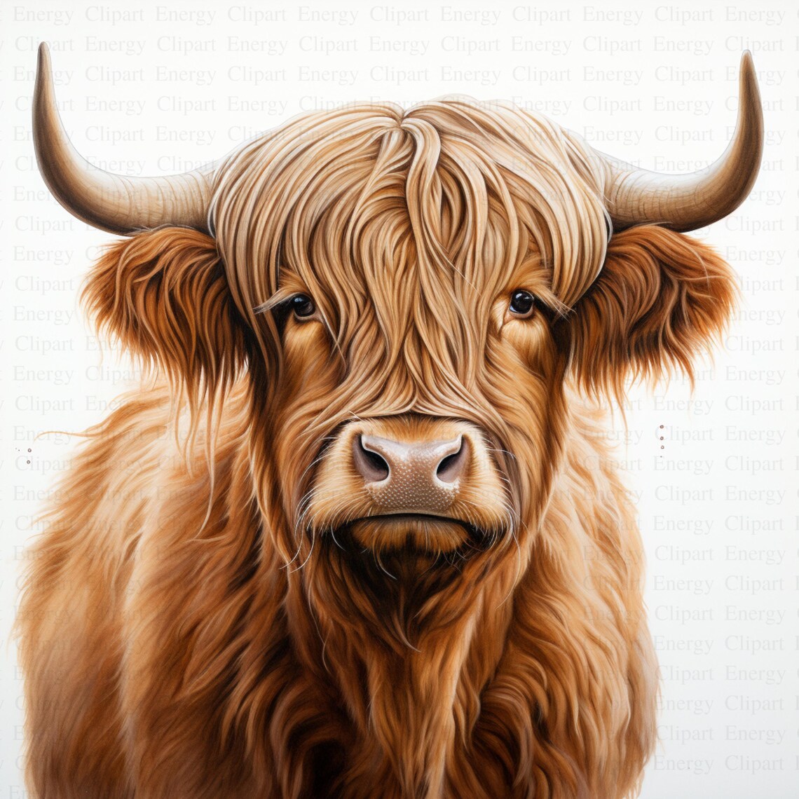 Watercolor Highland Cow Clipart 5 High Quality Jpg s Digital 