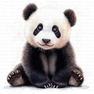 Clipart bébé panda | 5 fichiers JPG de haute qualité | Téléchargement numérique | Clipart aquarelle imprimable | Haute résolution | Créations en papier | Journaux indésirables