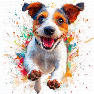 Jack Russell Clipart | 5 wysokiej jakości JPG | Pobieranie cyfrowe | Sztuka dla dzieci | Tworzenie kartek | Urocze zwierzęce Clipart | Rękodzieło papierowe | Scrapbooking