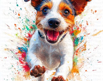 Jack Russell Clipart | 5 High Quality JPGs | Digital Download | Nursery Art | Card Making | Cute Animal Clipart | Paper Craft | Scrapbooking