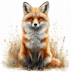 Clipart renard | 5 fichiers JPG de haute qualité | Téléchargement numérique | Art animalier | Illustration animale | Bois | Clipart nature | Images clipart