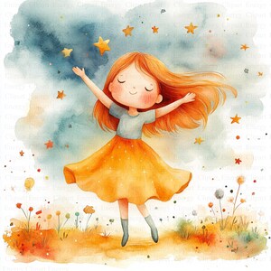 Watercolor Dancing Girl Sketches Clipart | 5 High Quality JPG's | Digital Download | Ballerina Clipart | Scrapbook Images | Mixed Media
