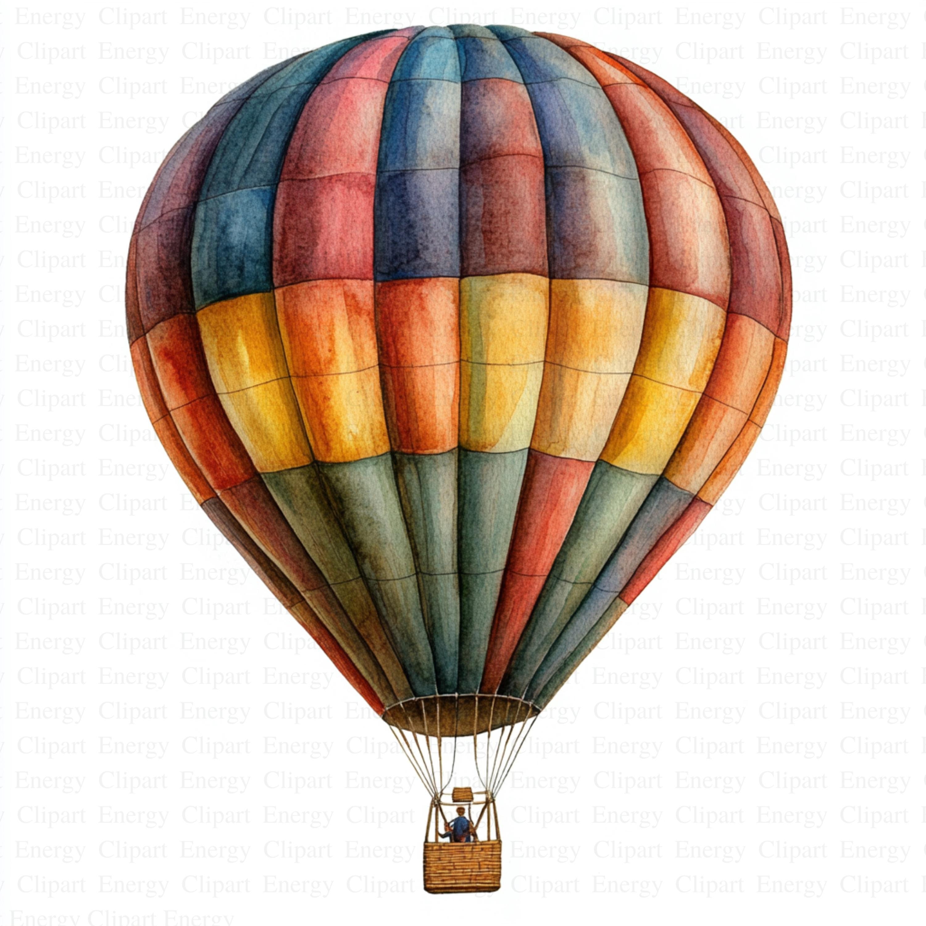 Hot Air Balloons Clipart 5 High Quality Jpg's Digital Download Travel ...