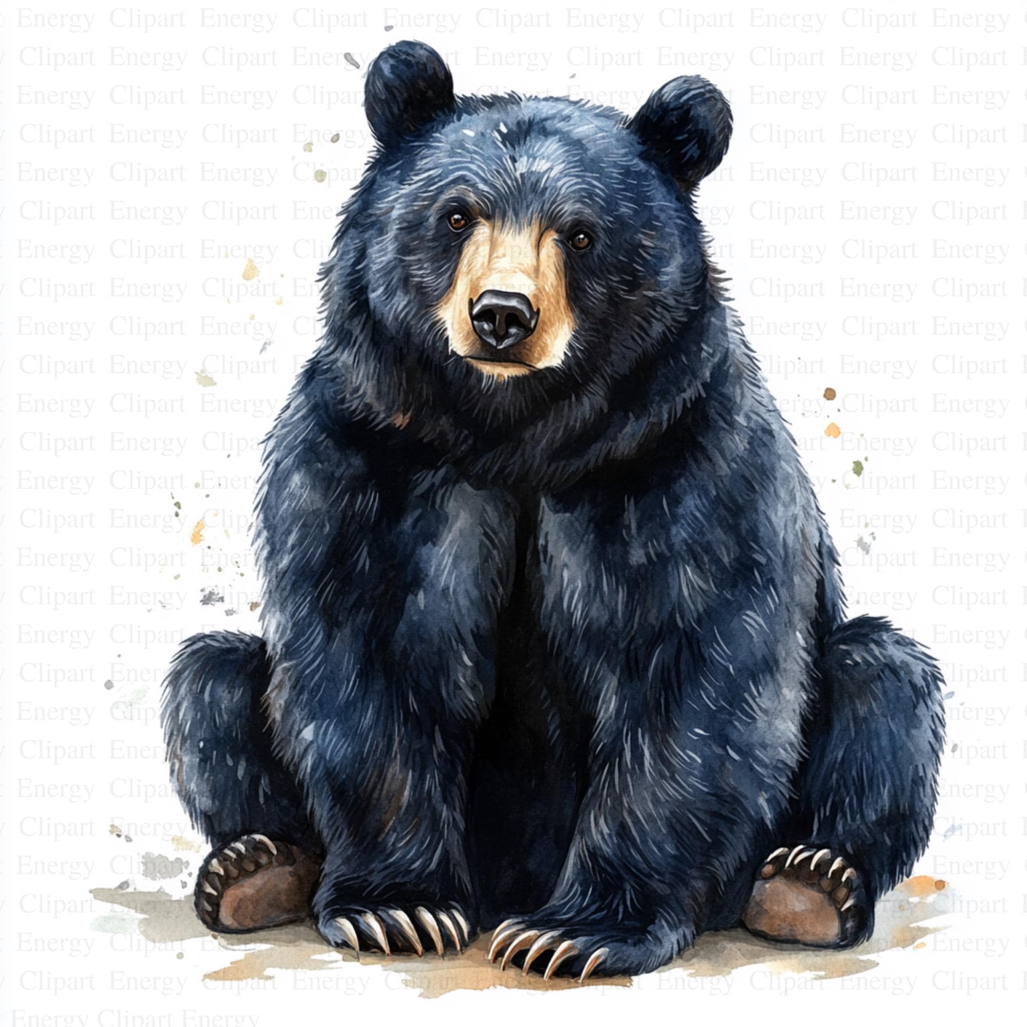 Watercolor Black Bear Clipart | 5 High Quality Jpgs | Digital Download ...