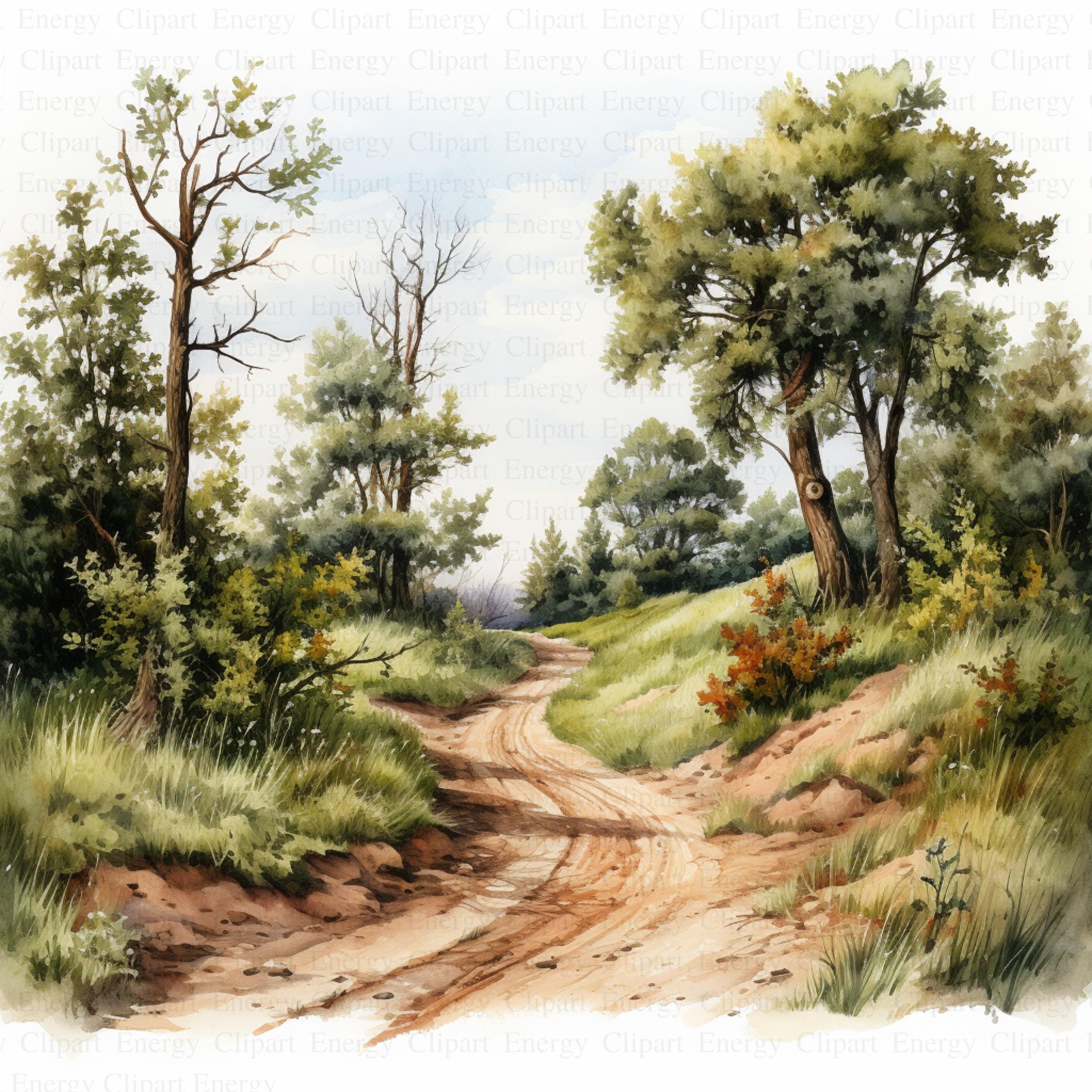 Countryside Trail Clipart | 5 High Quality Jpg's | Digital Download ...