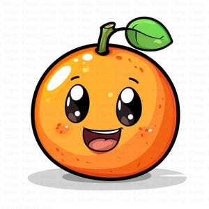 Orange Clipart |  5 hochwertige JPGs | Digitaler Download | Sommer Illustration | Zitrusfrucht Kunst | Cartoon-Stil Kunst | Digitales Basteln
