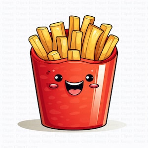 Pommes Clipart | 5 hochwertige JPGs | Digitaler Download | Fries Grafiken | Fast Food Illustrationen | Niedliche Frites Kunst | Druckbare Kunst