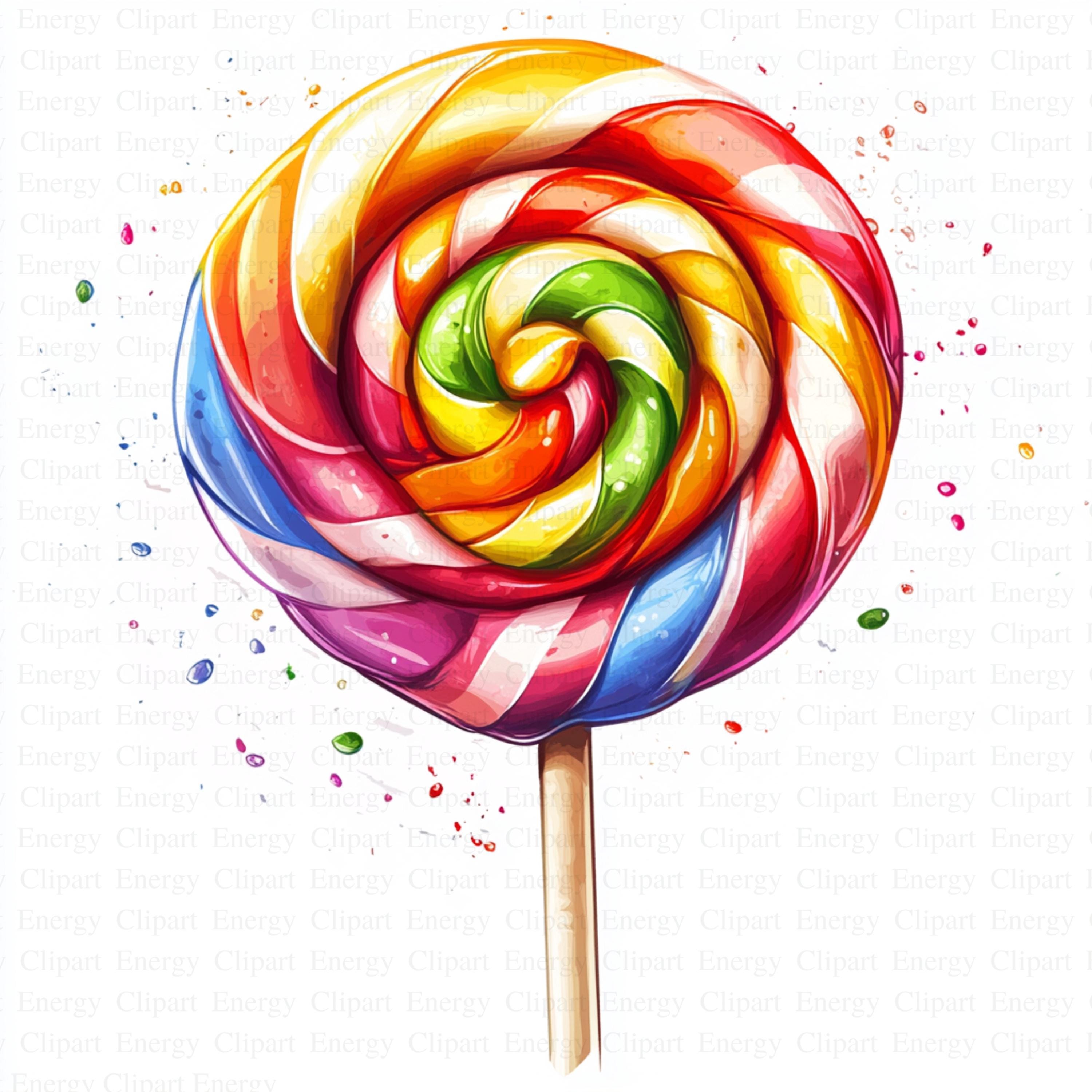 Lollipop Clipart | 5 High Quality JPG's | Digital Download | Candy Graphics  | Cute Sweet Art | Fun Food Designs | Clip Art Pack | Printable, image size:3000x3000