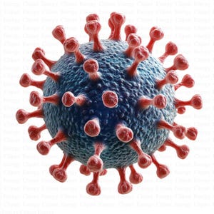 Virus Clipart | 5 High Quality JPG&#39;s | Digital Download | Funny Germ Cartoon Art | Bacteria and Microbes Design | Ideal for Science Crafts