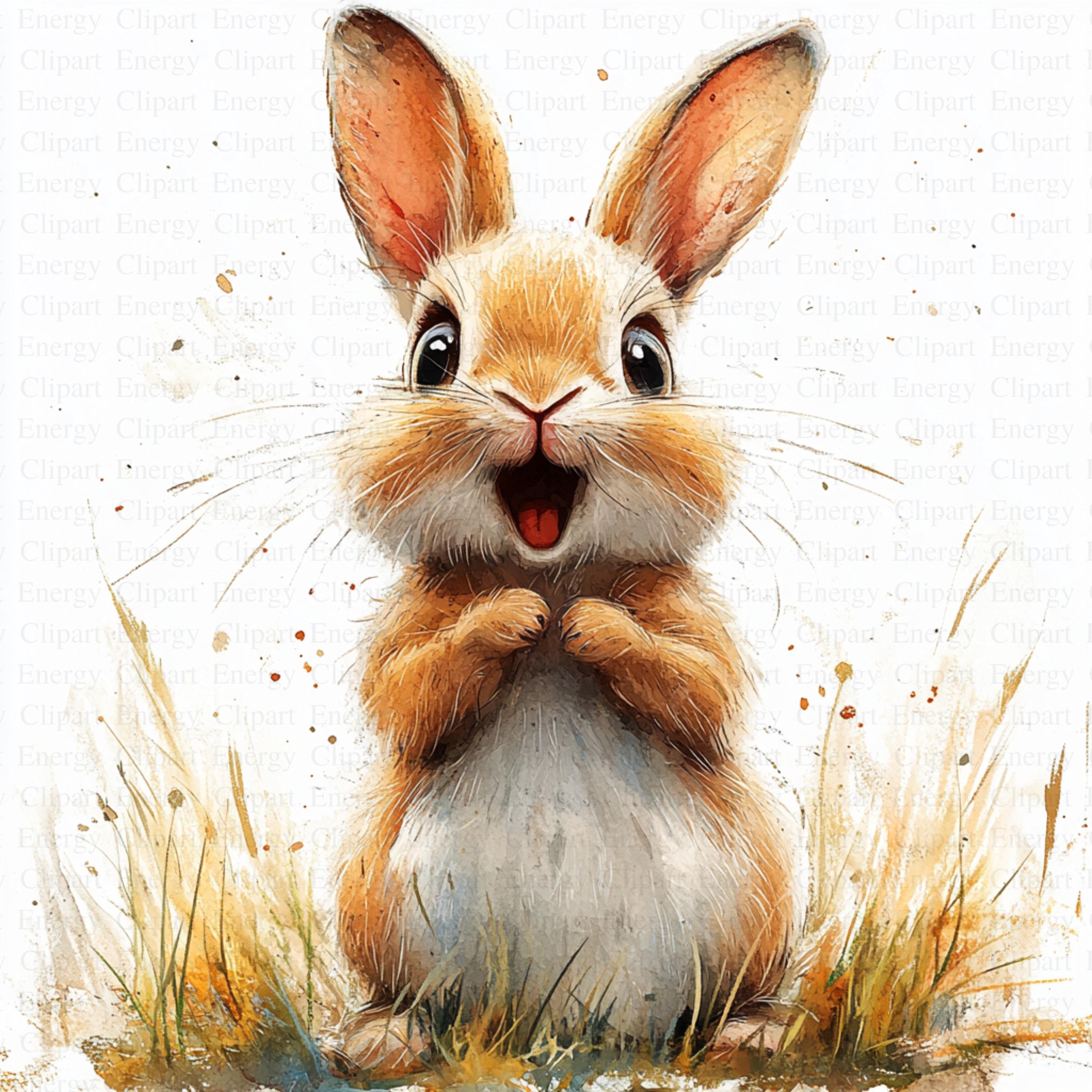 Surprised Hare Clipart | 5 High Quality Jpg's | Digital Download | Hare ...