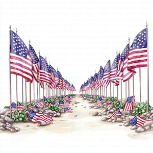 American Flag Clipart Bundle | 5 High Quality JPGs | Instant Digital download | United State Clipart | America flag | Memorial Day Artwork
