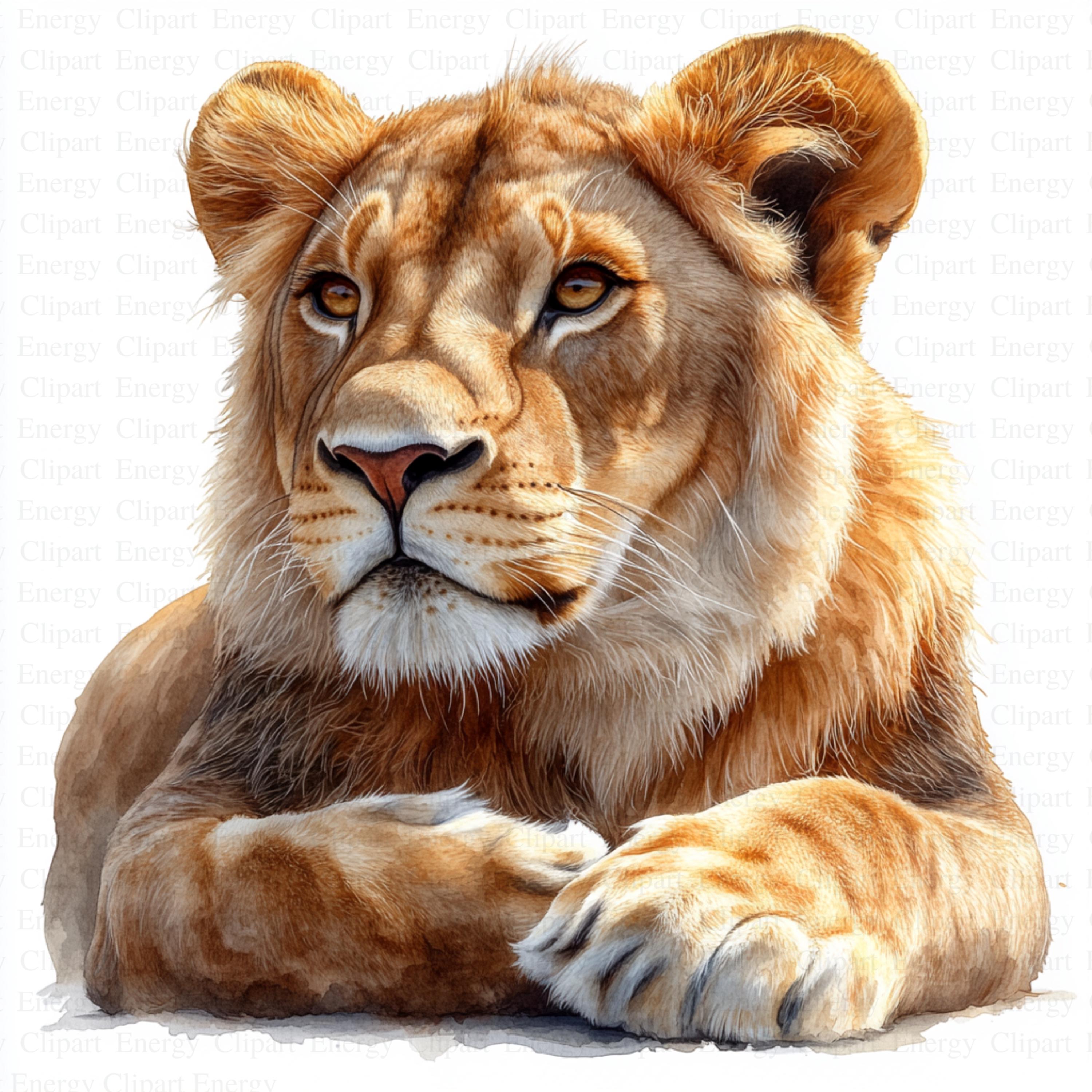 誇り高き雌ライオンのクリップアート | 5 つの高品質 JPG | デジタル