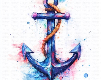 Anchor Clipart | 5 High Quality JPGs | Instant Digital Download | Maritime Art | Clip Art | Commercial Use | Nautical Anchor Clipart Bundle