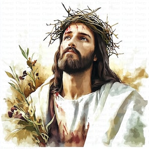 Clipart Jésus-Christ | 5 fichiers JPG de haute qualité | Téléchargement numérique | Pâques Jésus Clipart | Clipart aquarelle imprimable | Créations en papier | Art mural